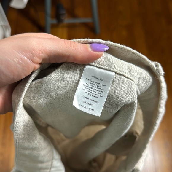 Talbots 100% Linen Tan Straight Leg Pants Trousers Size 12 - Picture 6 of 11